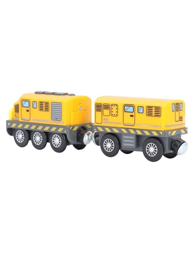 NIBEMINENT Battery Operated Action Locomotive Train Powerful Sound Lights Motorized Engines Trains for Kids Boys Girls Yellow Traction  - Image 2