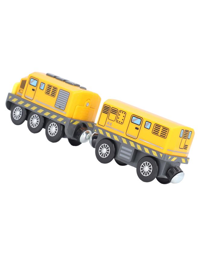 NIBEMINENT Battery Operated Action Locomotive Train Powerful Sound Lights Motorized Engines Trains for Kids Boys Girls Yellow Traction  - Image 4