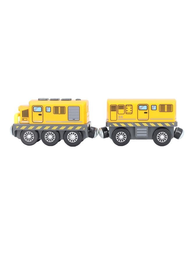 NIBEMINENT Battery Operated Action Locomotive Train Powerful Sound Lights Motorized Engines Trains for Kids Boys Girls Yellow Traction  - Image 1