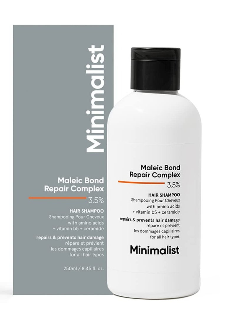 MINIMALIST Bond Repair Shampoo For Damaged, Dry & Frizzy Hair, Maleic Bond Repair Complex 3.5% With Patented Technology, Sulphate & Paraben Free Shampoo For Women & Men, 250 Ml - Image 1