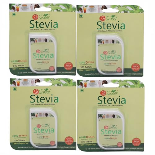 So Sweet Stevia 500 Tablet Sugar Free Natural Zero Calorie Sweetener - (Pack of 04) - Image 1