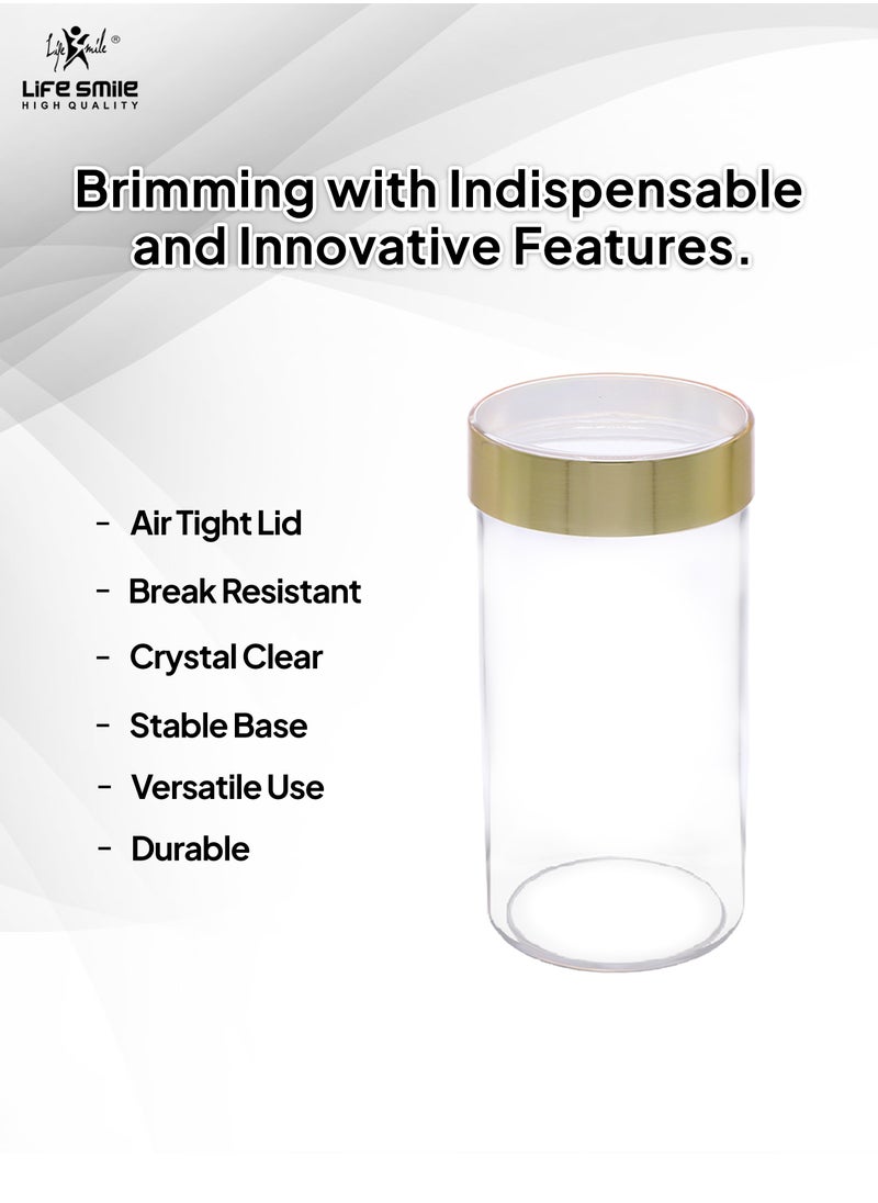 Life Smile - Food Storage Canisters with Lids - Airtight Food Storage Container Set of 9, Large Size, Acrylic Unbreakable Material Diffrent Sizes For Dry Foods, Flour, Beans, Snacks, Nuts, Candy, Spices - Image 1