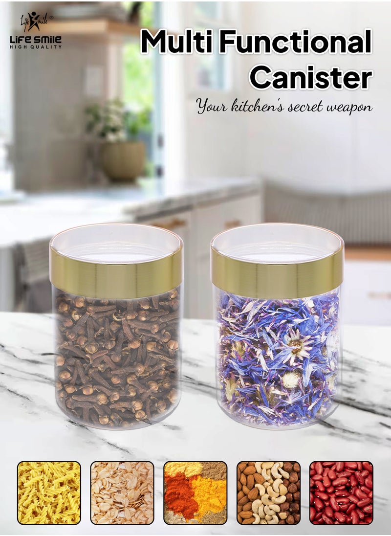 Life Smile - Food Storage Canisters with Lids - Airtight Food Storage Container Set of 9, Large Size, Acrylic Unbreakable Material Diffrent Sizes For Dry Foods, Flour, Beans, Snacks, Nuts, Candy, Spices - Image 1