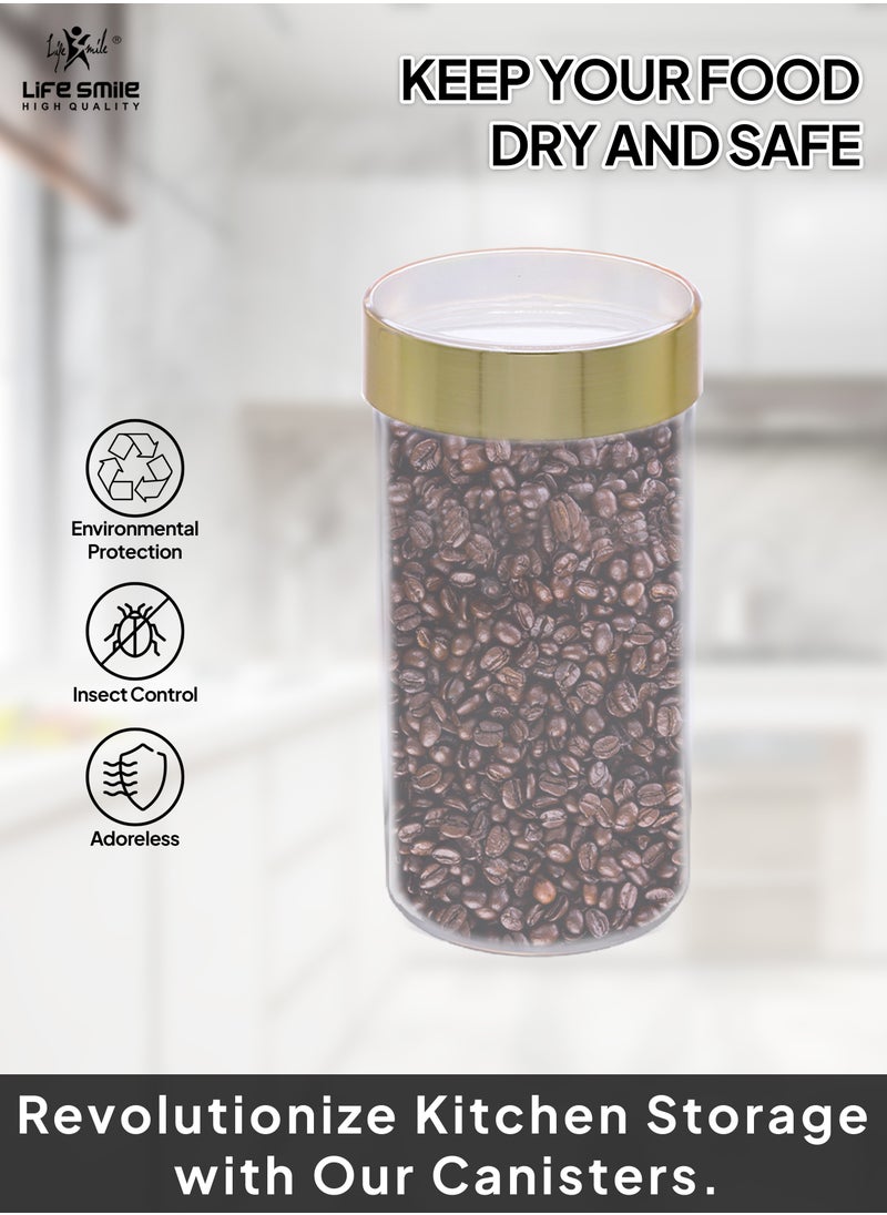 Life Smile - Food Storage Canisters with Lids - Airtight Food Storage Container Set of 9, Large Size, Acrylic Unbreakable Material Diffrent Sizes For Dry Foods, Flour, Beans, Snacks, Nuts, Candy, Spices - Image 1