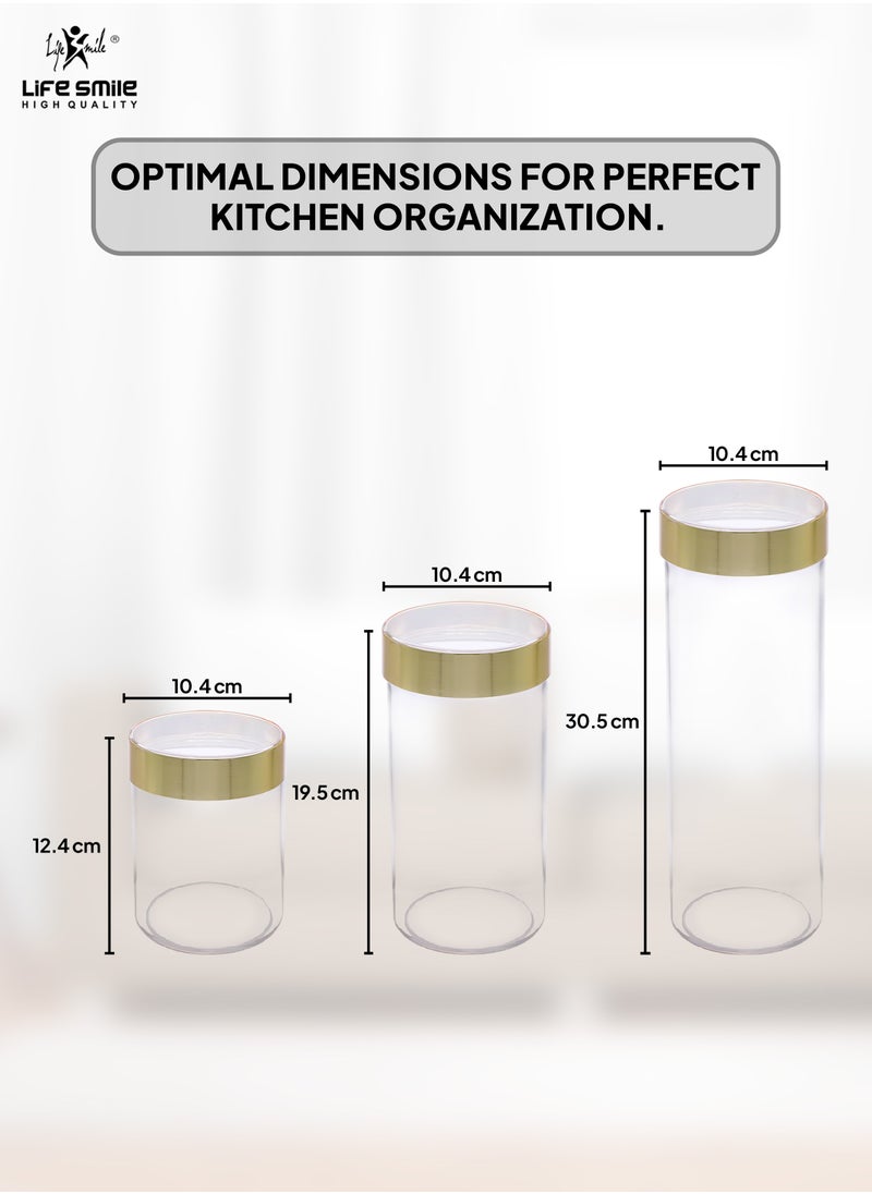 Life Smile - Food Storage Canisters with Lids - Airtight Food Storage Container Set of 9, Large Size, Acrylic Unbreakable Material Diffrent Sizes For Dry Foods, Flour, Beans, Snacks, Nuts, Candy, Spices - Image 1