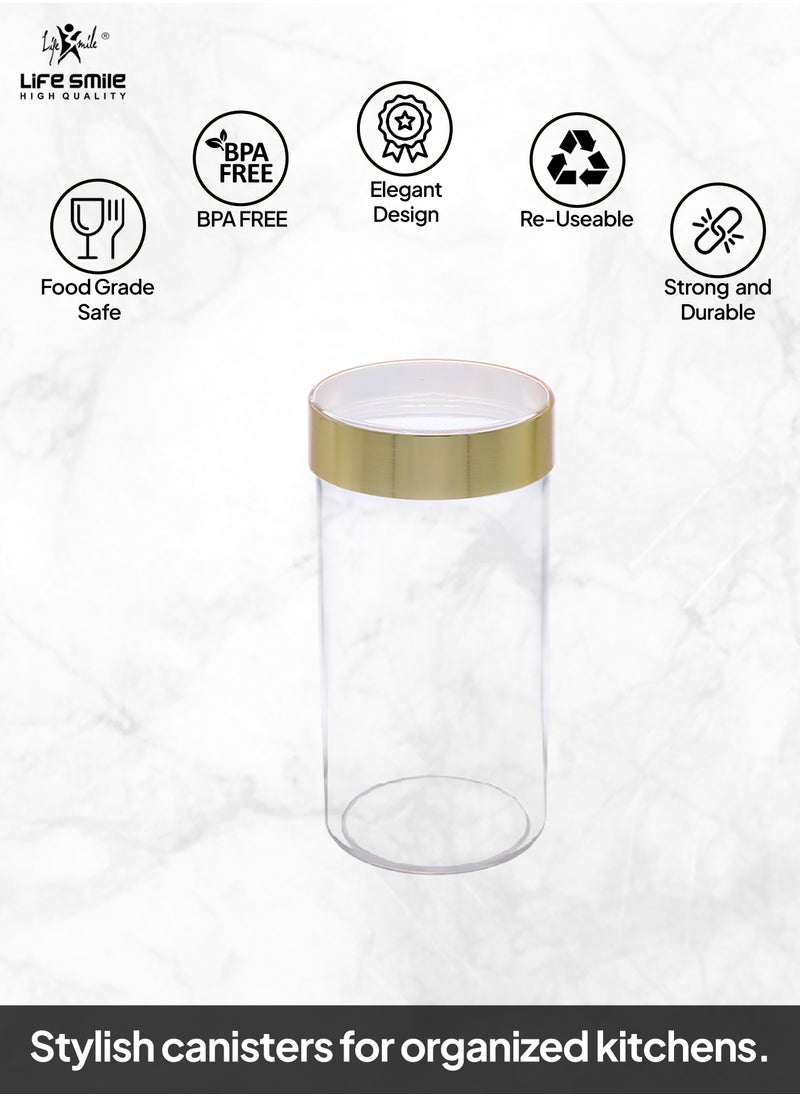 Life Smile - Food Storage Canisters with Lids - Airtight Food Storage Container Set of 9, Large Size, Acrylic Unbreakable Material Diffrent Sizes For Dry Foods, Flour, Beans, Snacks, Nuts, Candy, Spices - Image 1