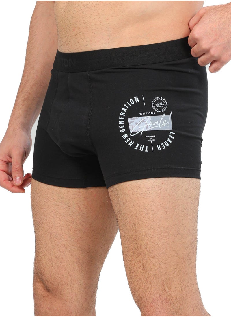REDCOTTON Mens Comfort Printed Boxer-BLACK  - Image 2