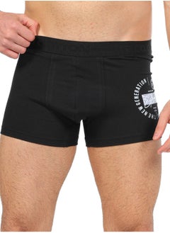 REDCOTTON Mens Comfort Printed Boxer-BLACK  - Image 1