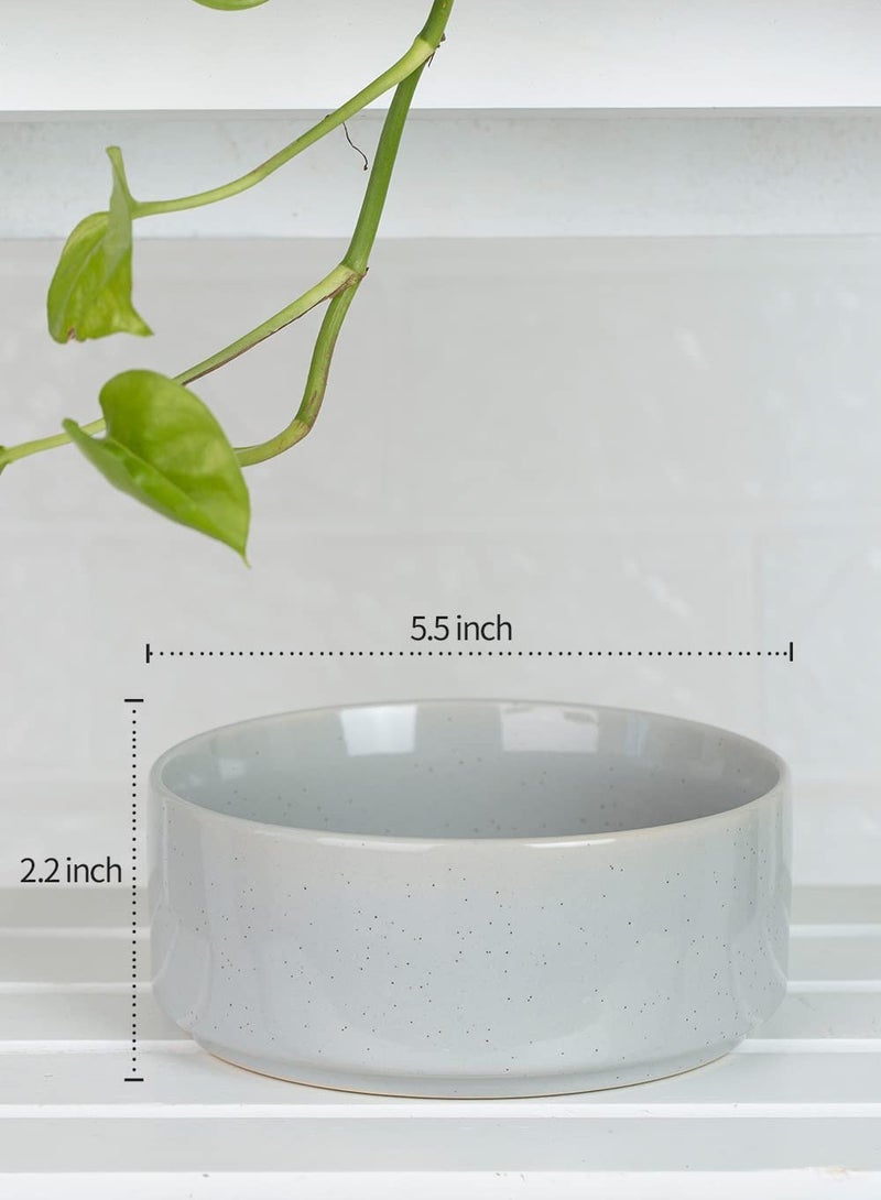 Famiware Nebula 6 Piece Stoneware Bowls Set in 5.5 inches, Serving Bowl for Cereal, Soup, Rice, Pasta, Scratch Resistant, Microwave & Dishwasher Safe, Light Grey - Image 2