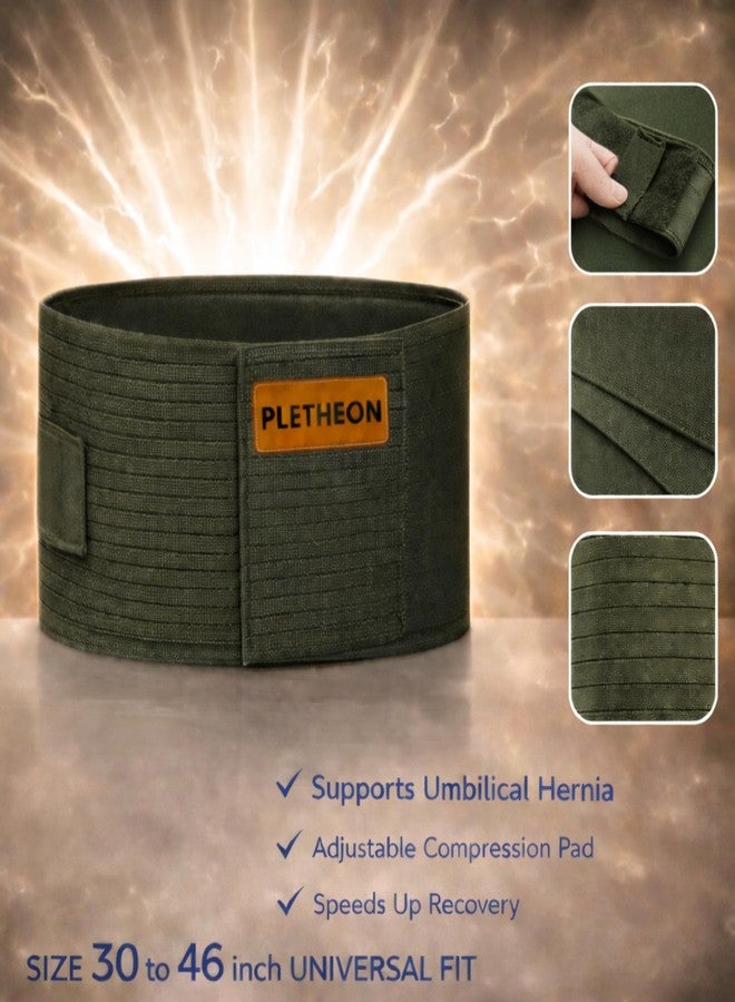 PLETHEON Hernia Support Belt for Inguinal & Umbilical Hernia | Adjustable Truss Belt for Men & Women | Pain Relief & Post-Surgery Recovery (Green, Free size, UMBLICAL HERNIA) - Image 5