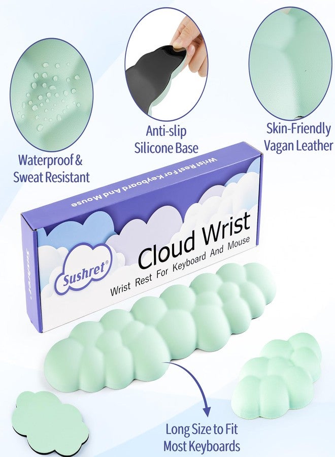 Sushret Light Green Cloud Keyboard Wrist Rest Set - Image 5