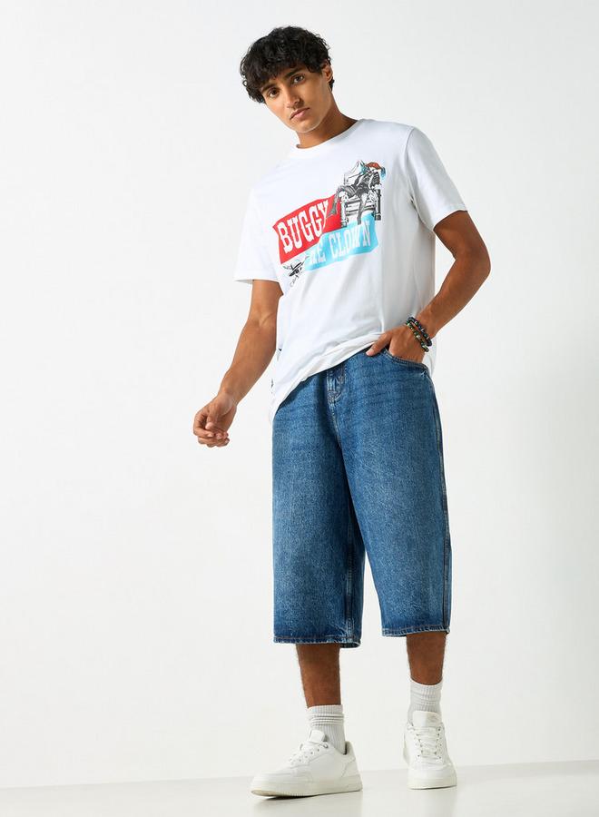 اس بي كاركترز تيشيرت بياقة ضيقة وأكمام قصيرة وطبعات بوجي - Image 2