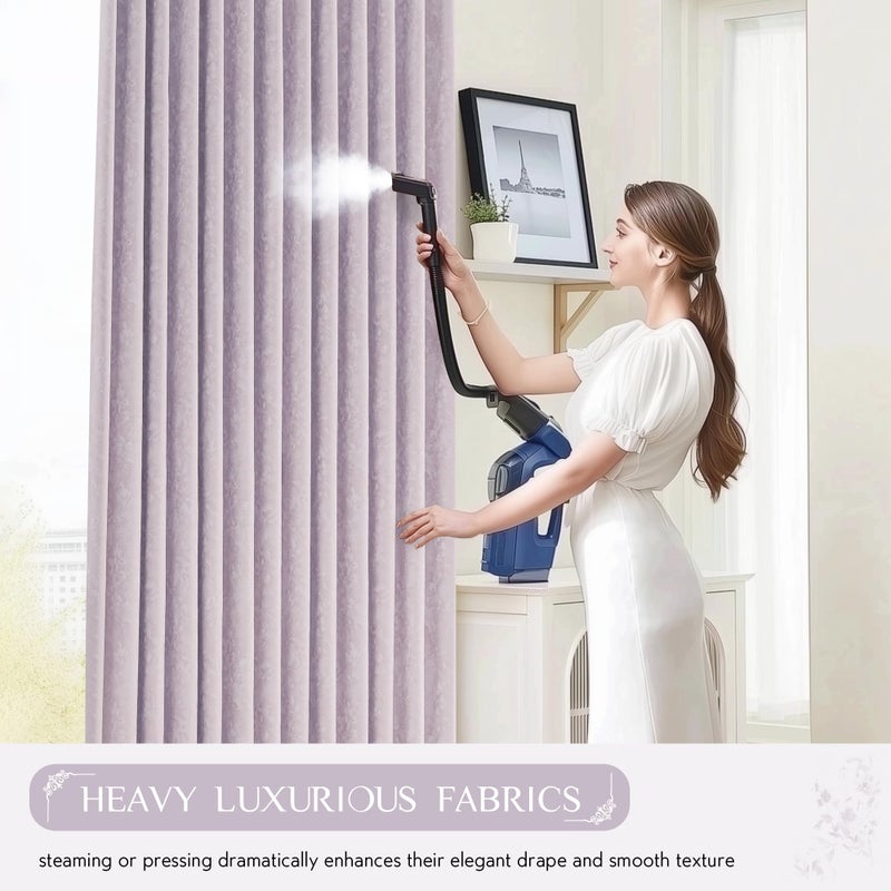 Beauoop Purple Floral Jacquard Blackout Curtains 84 Inches Long 2 Panels for Bedroom Living Room Chenille Flower Room Darkening Thermal Insulated Soundproof Grommet Window Treatments Drapes, 52x84 - Image 5