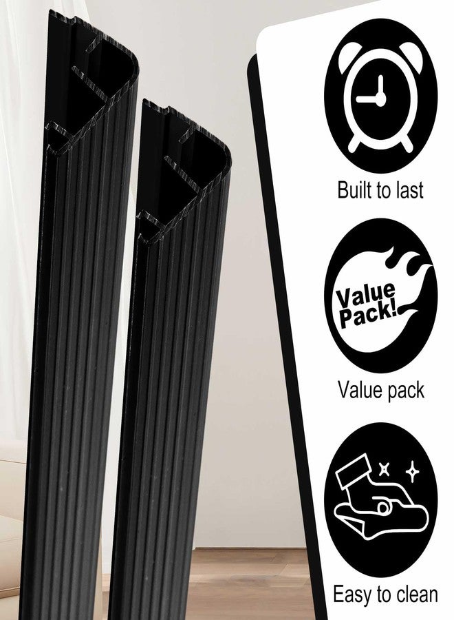 Pangda 36 Inch Fixed Vinyl Sill Cap Replacement Threshold Single in-Swing Doors Only Trim-to-fit(36 Inch,Black,4 Pcs) - Image 3