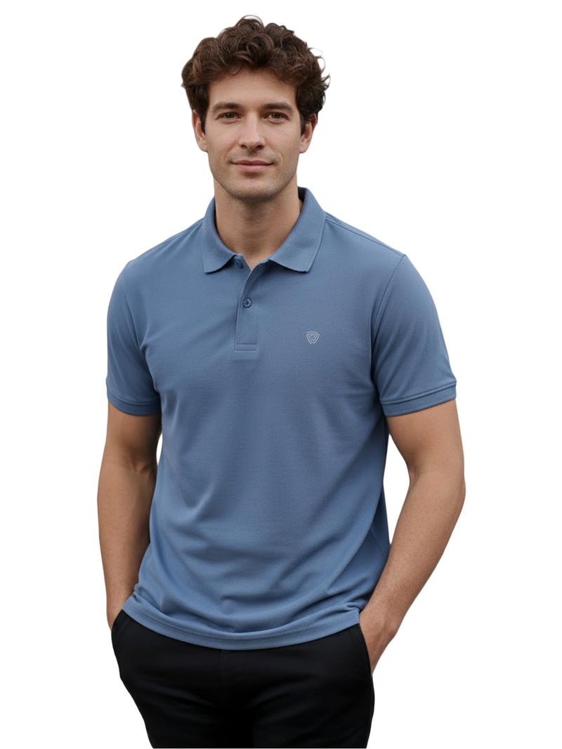 Lux Cozi Men's Cotton Blend Polo T-Shirt_COZI_2131_BABYBLU_XL_1PC - Image 1