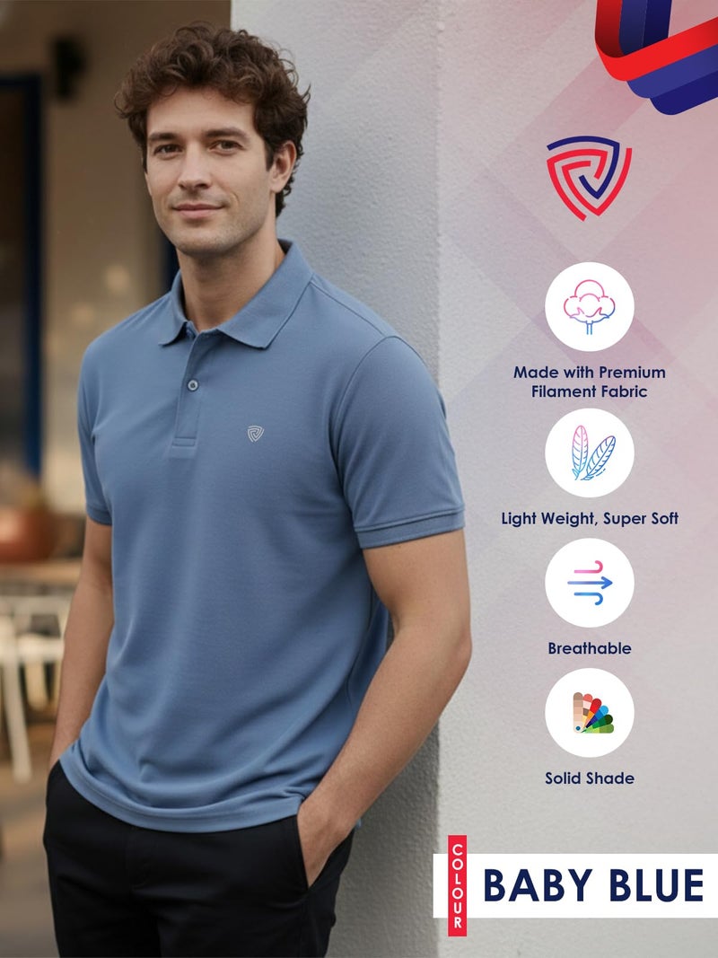 Lux Cozi Men's Cotton Blend Polo T-Shirt_COZI_2131_BABYBLU_XL_1PC - Image 5
