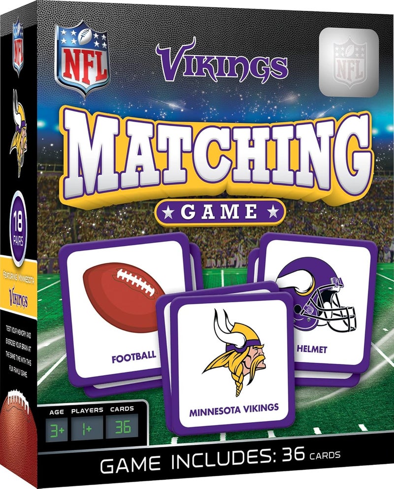 Master Pieces Officially Licensed NFL Minnesota Vikings Picture Matching Card Game for Kids and Families - Image 1