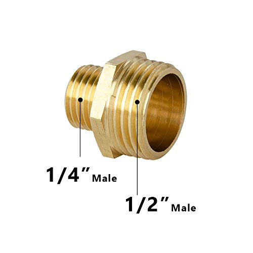 Feelers Brass Misting Spray Nozzle Adapter, 1/2" Male to 1/4" Male Connect Fitting (Pack of 4) - Image 2