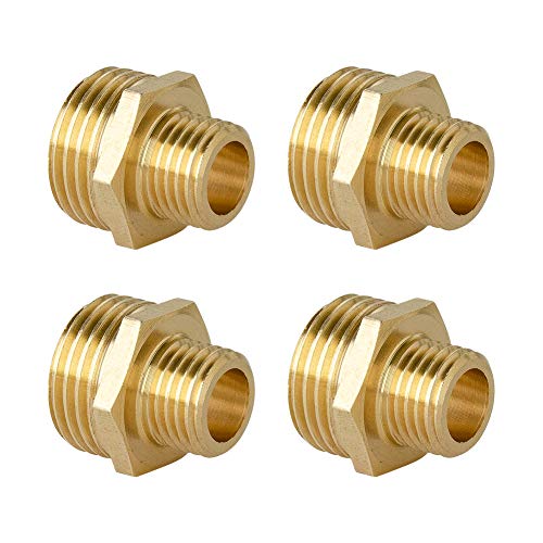 Feelers Brass Misting Spray Nozzle Adapter, 1/2" Male to 1/4" Male Connect Fitting (Pack of 4) - Image 1