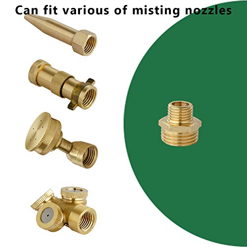 Feelers Brass Misting Spray Nozzle Adapter, 1/2" Male to 1/4" Male Connect Fitting (Pack of 4) - Image 3
