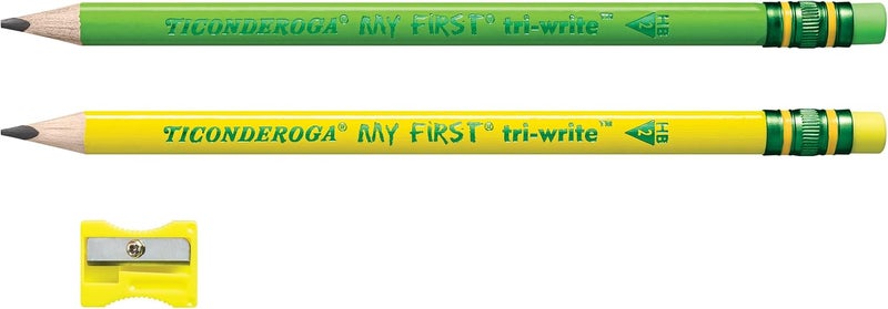 Ticonderoga My First Tri-Write Wood-Cased Pencils, Neon Colors, 2 Count, 6 Packs (X13002) - Image 1