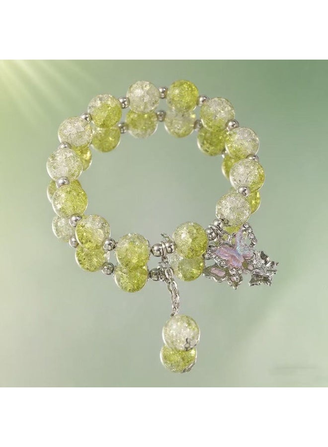 Goolsky Fairycore Butterfly Glass Bead Bracelet – Delicate Handmade Charm for Girls, BFF Gift, High-End Aesthetic Jewelry - Image 2