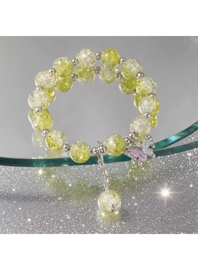 Goolsky Fairycore Butterfly Glass Bead Bracelet – Delicate Handmade Charm for Girls, BFF Gift, High-End Aesthetic Jewelry - Image 1