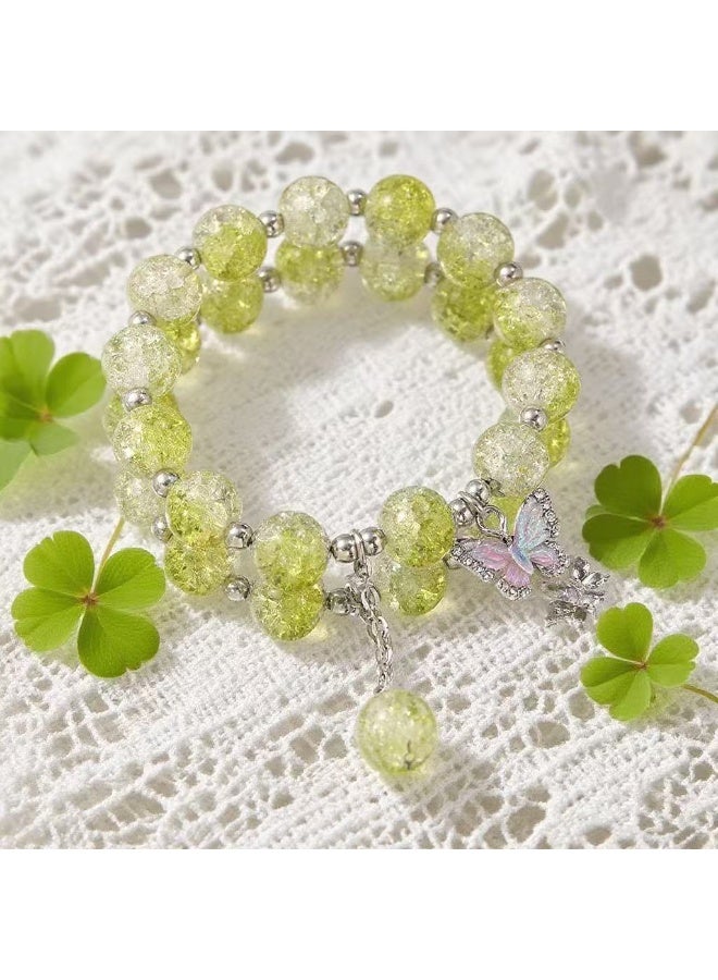 Goolsky Fairycore Butterfly Glass Bead Bracelet – Delicate Handmade Charm for Girls, BFF Gift, High-End Aesthetic Jewelry - Image 3