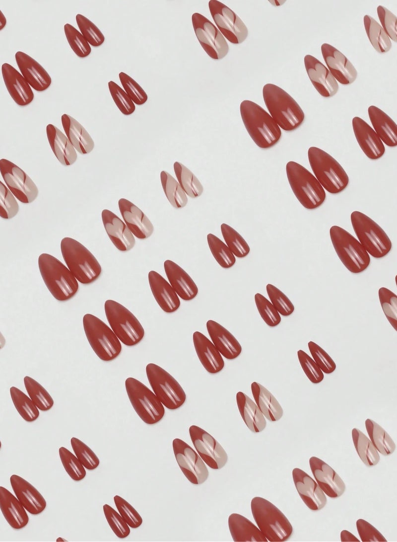 Almond shaped fake nails. The box contains 24 nails with a nail file and glue - Image 3