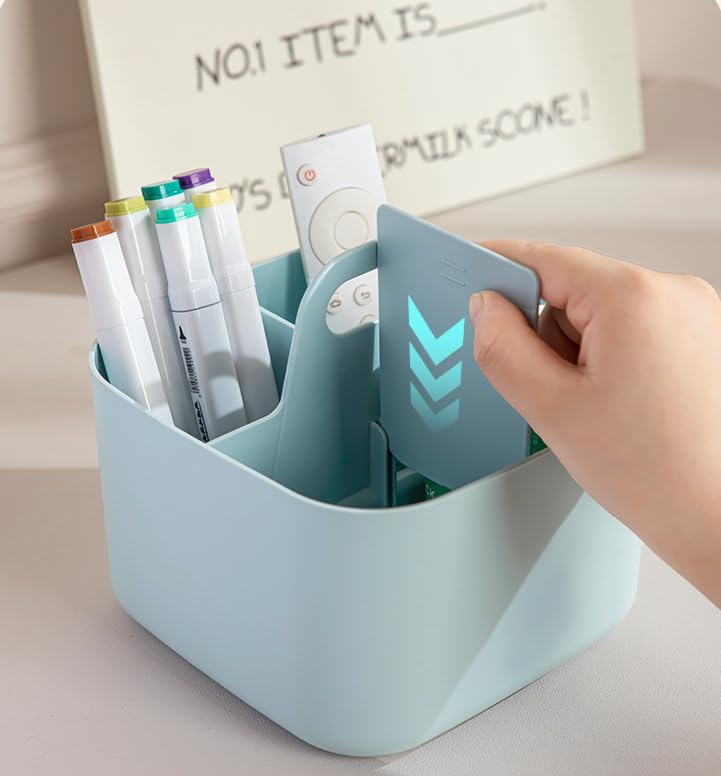 Reflygen Stackable Portable Handheld Organiser, Multi-Purpose Desktop Divider Organiser Basket for Crafts or School Supplies Desk, Office, Stationery Pencil Holder, Dorm Room(Blue) - Image 2