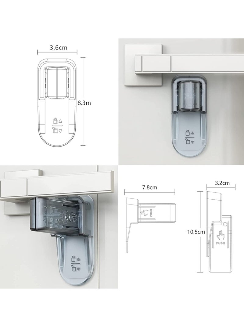 Child Safety Locks for Doors Prevents Toddlers from Opening Doors Locks for Door Prevent Kids Suitable for Variety Door Handles 3M VHB Adhesive No Tools Need or Drill 2PCS - Image 2