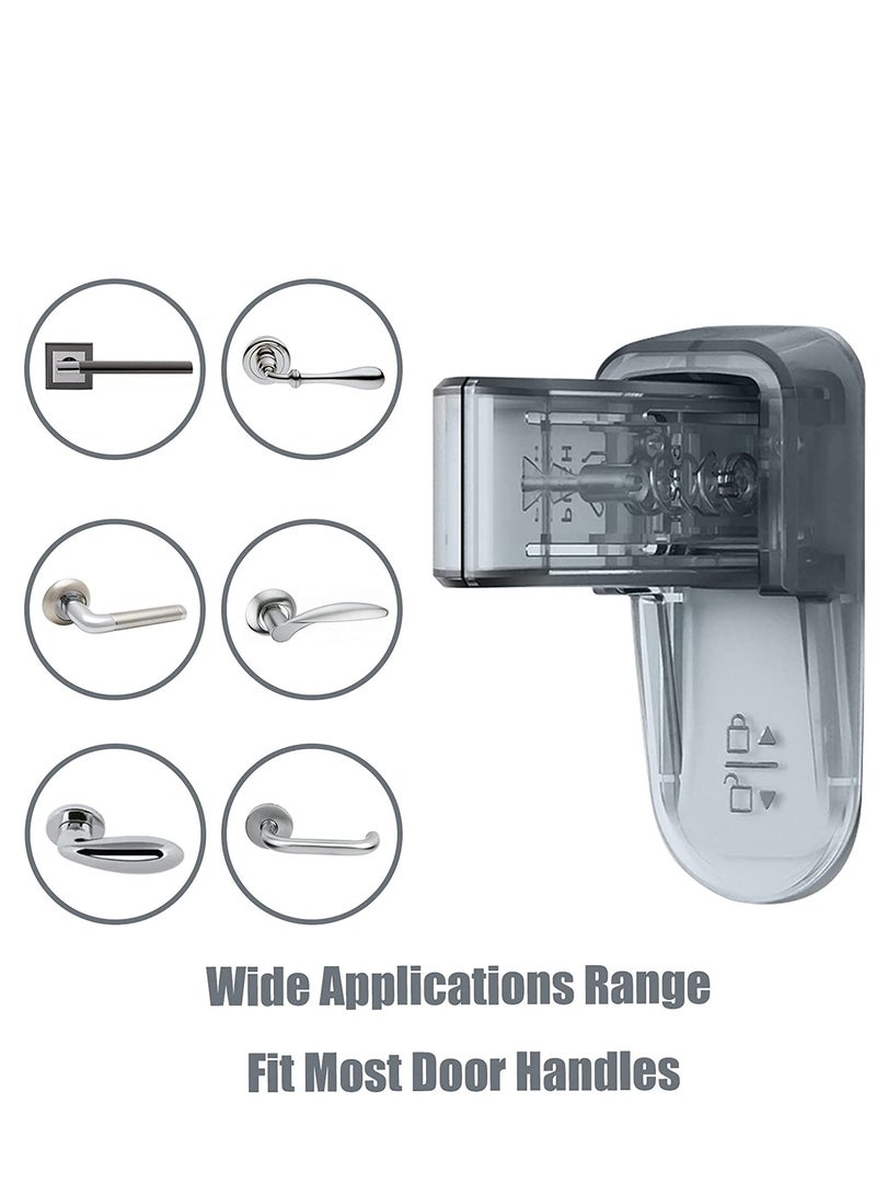 Child Safety Locks for Doors Prevents Toddlers from Opening Doors Locks for Door Prevent Kids Suitable for Variety Door Handles 3M VHB Adhesive No Tools Need or Drill 2PCS - Image 5