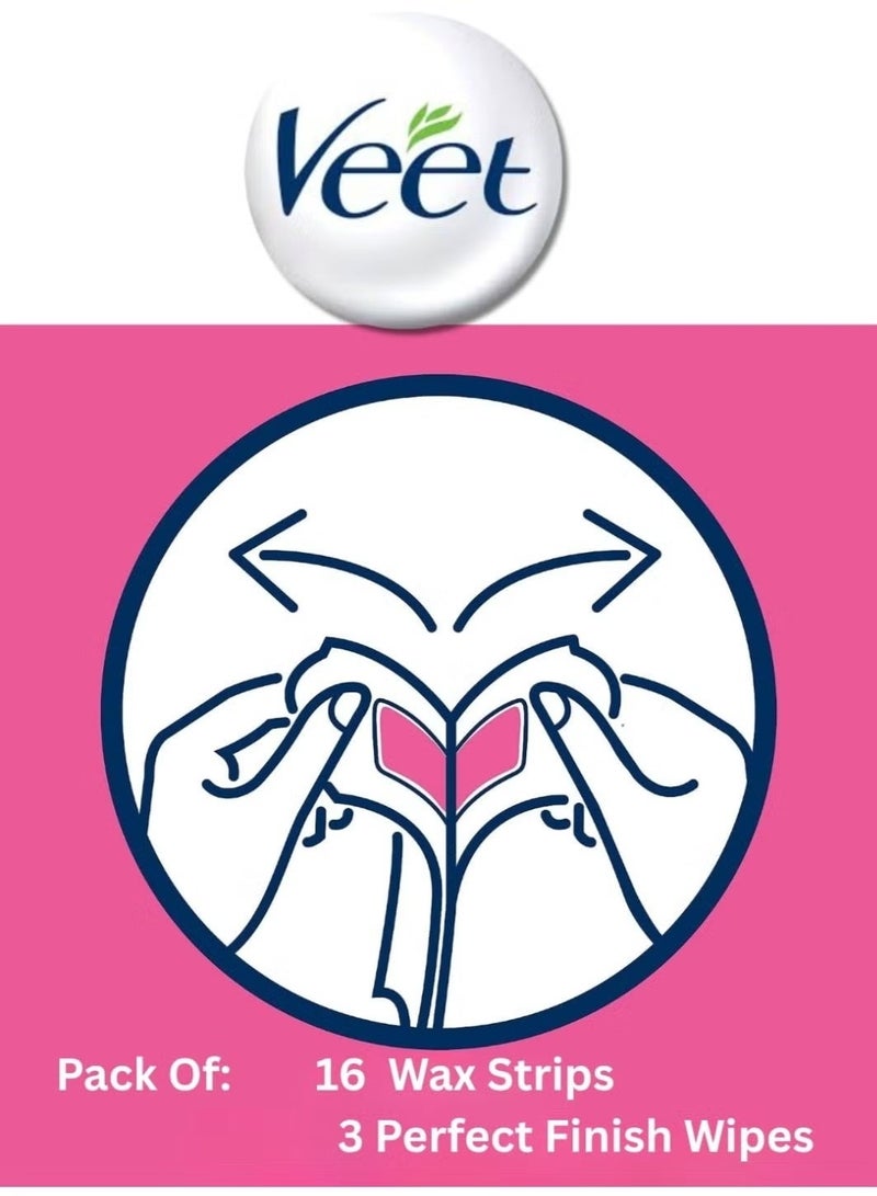 Veet Wax Strips for Bikini & Underarm – Sensitive Skin  (Packaging may vary) - Image 2