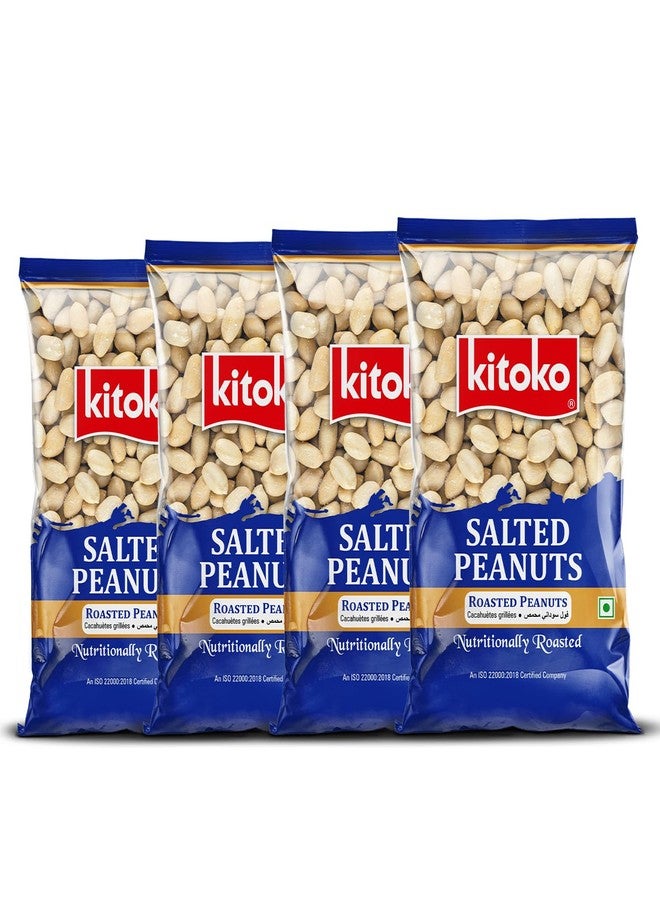 KITOKO FOODS Roasted Salted Peanuts (1600gm), Healthy Khari Sing Without Skin, Organic & Gluten-Free Namkeen Snacks Mungfali Singdana, Rich In Fibre & Protein Fresh Groundnuts (400gm Pack of 4) - Image 1