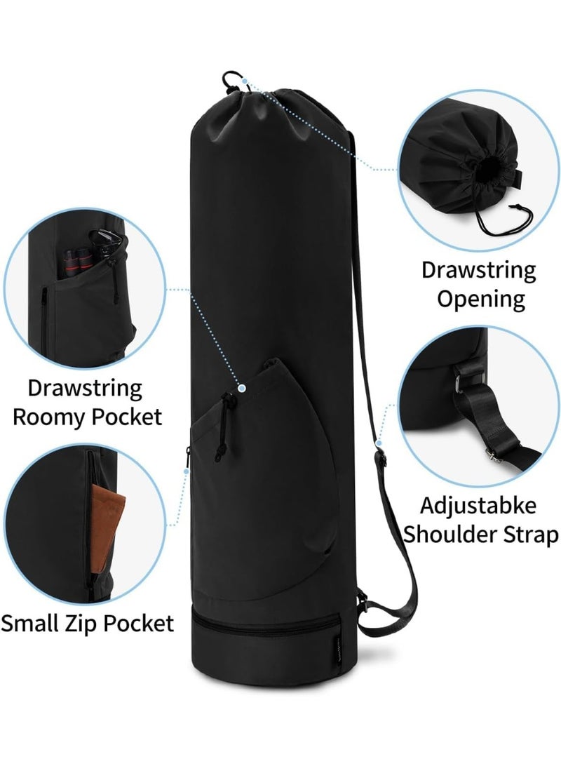 Soofam Yoga Mat Bag, Multi-Functional Storage Bag with Water Bottle Pocket and Bottom Wet Pocket, Exercise Yoga Mat Carrier for Women Men - Image 3