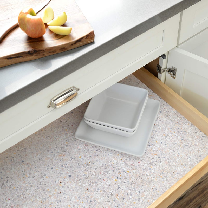 Con-Tact Brand Creative Covering, Self-Adhesive Shelf Liner, Multi-Purpose Vinyl Drawer Liner, Easy to Use and Apply, 18'' x 9', Terrazzo Blush - Image 5