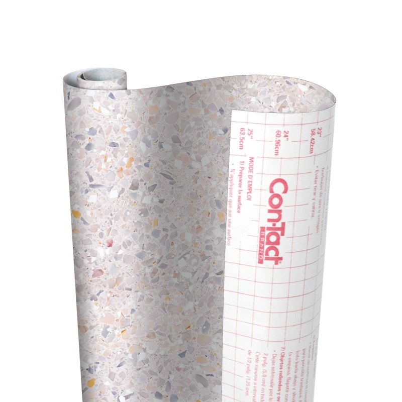 Con-Tact Brand Creative Covering, Self-Adhesive Shelf Liner, Multi-Purpose Vinyl Drawer Liner, Easy to Use and Apply, 18'' x 9', Terrazzo Blush - Image 3