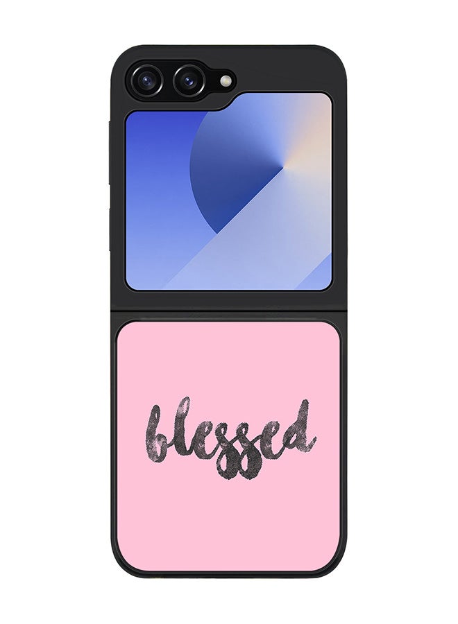 Stylizedd Rugged Black edge case for Samsung Galaxy Z Flip7 FE, Slim fit Soft Case Flexible Rubber Edges Anti Drop TPU Gel Thin Cover -  Blessed - Image 1