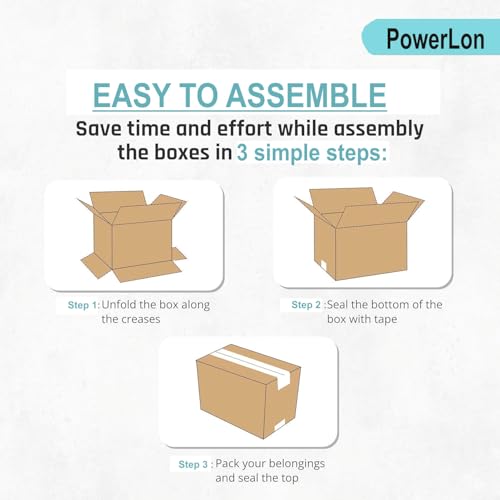 Powerlon® Corrugated Boxes, 7X4X3.5 Inches, Brown - (Pack of 50) - Image 4