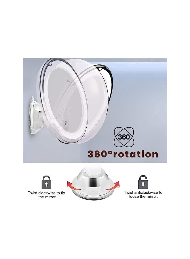 The Bros 10x Magnifying Lighted Makeup Mirror with Touch Control, Bathroom Shower Mirror with Suction Cup, 360 Degree Rotating Arm, Magnifying Mirror with Lights for Home, Bathroom Vanity and Travel - Image 4