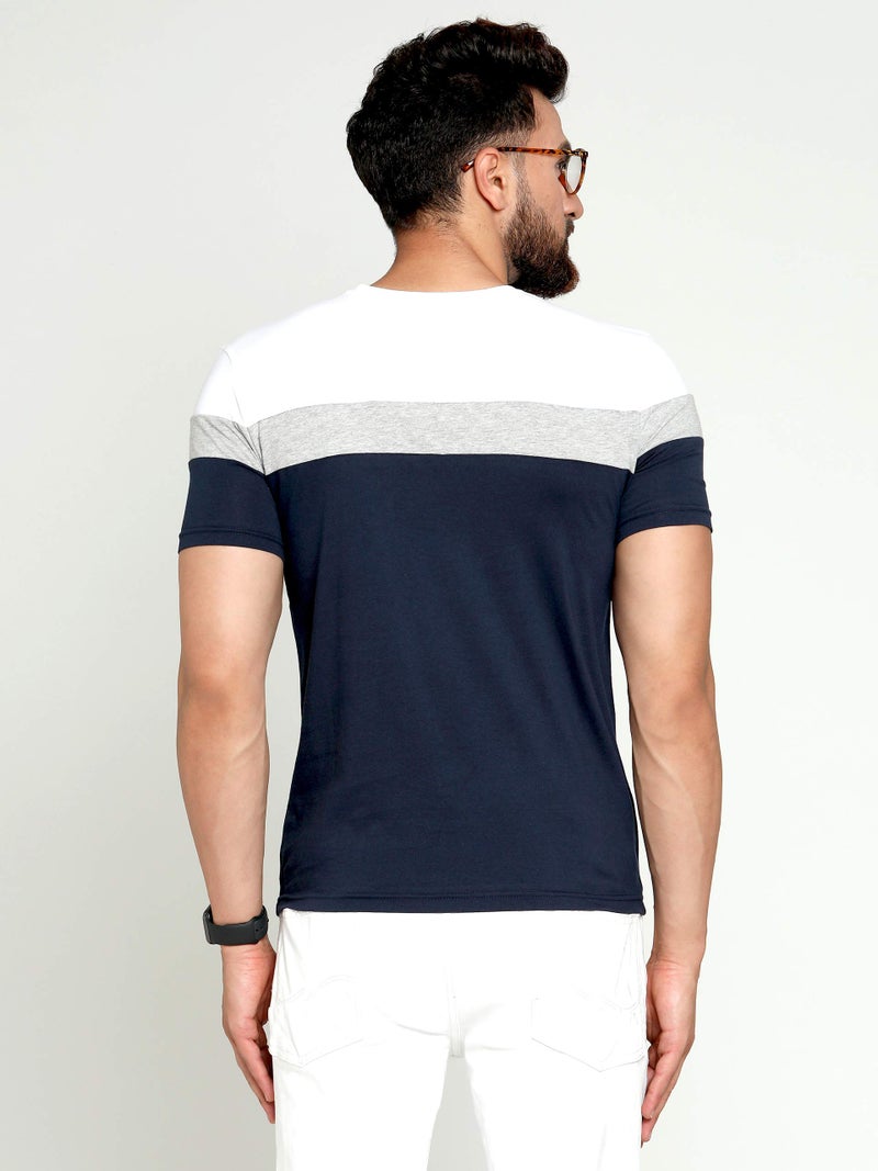 AUSK Men's Regular Fit T-Shirt (Medium, Navy Blue) - Image 2