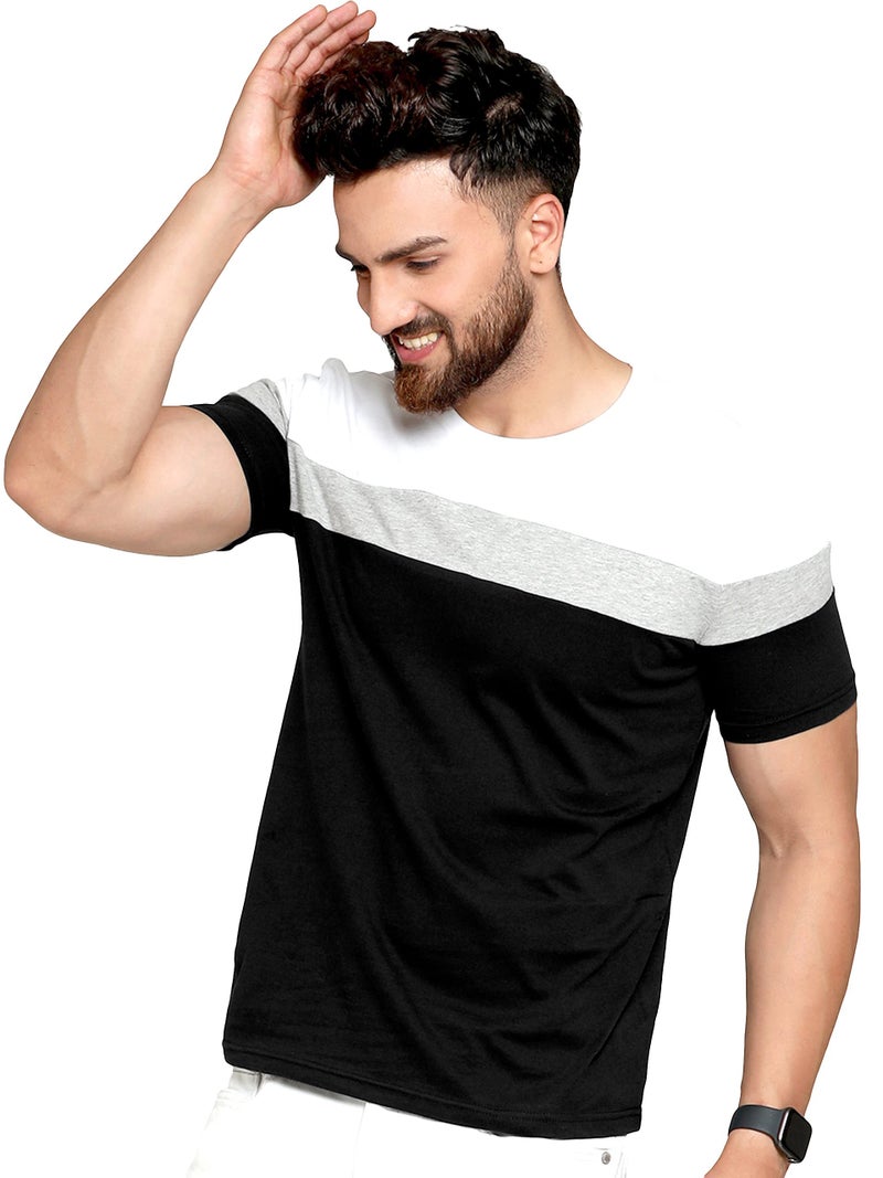 AUSK Men's Regular Fit T-Shirt (Medium, Navy Blue) - Image 4