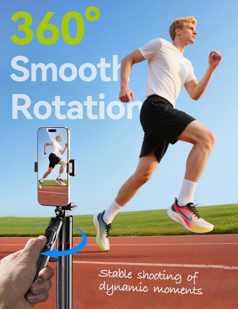 Hold Up عصا سيلفي طويلة جداً مع حامل ثلاثي القوائم، طويلة جداً مع قاعدة ثلاثية معززة كبيرة تصل إلى 67 بوصة/170 سم، جهاز تحكم عن بعد بلوتوث لاسلكي ليوتيوب، صور، فيديو، حامل ثلاثي للق smartphone - Image 5