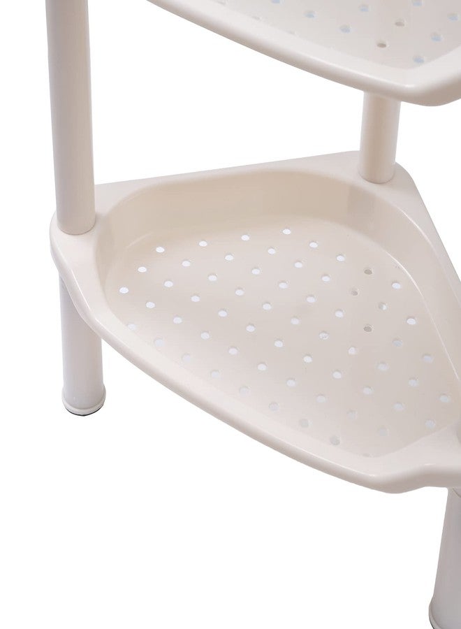 SLZBCY 3 Tier Shower Caddy Organizer Shelf Corner, 13.5 x 10 x 26 Inches, Rustproof, Plastic Shower Rack Stands for Inside Bathroom, Bathtub, Shower pan, Beige (Round Slot Beige 3 Tier) - Image 5