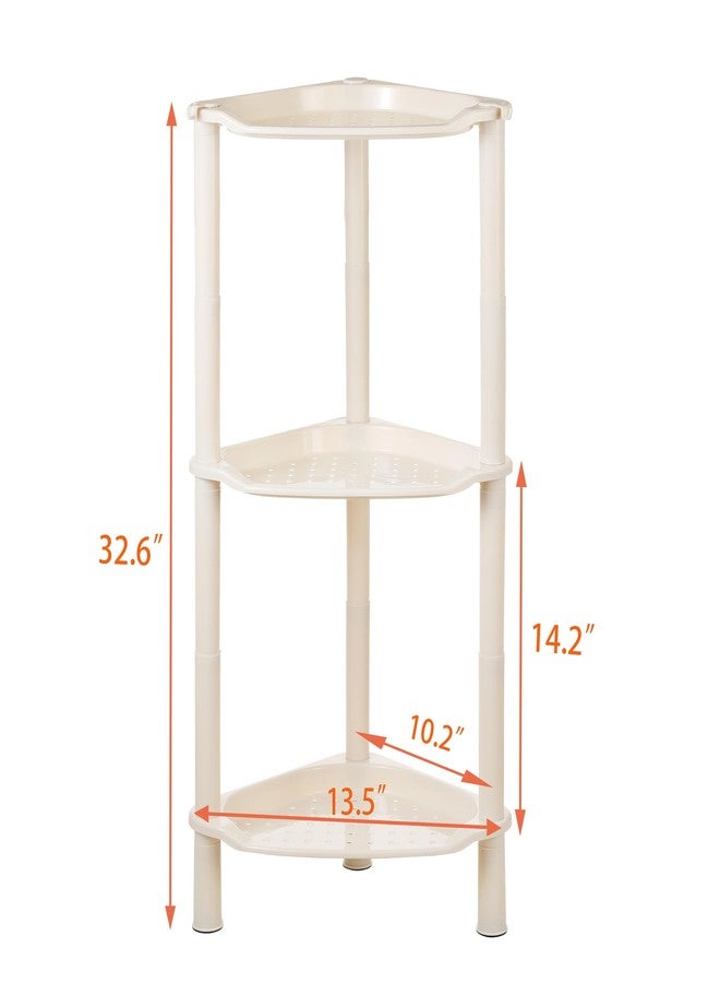 SLZBCY 3 Tier Shower Caddy Organizer Shelf Corner, 13.5 x 10 x 26 Inches, Rustproof, Plastic Shower Rack Stands for Inside Bathroom, Bathtub, Shower pan, Beige (Round Slot Beige 3 Tier) - Image 4