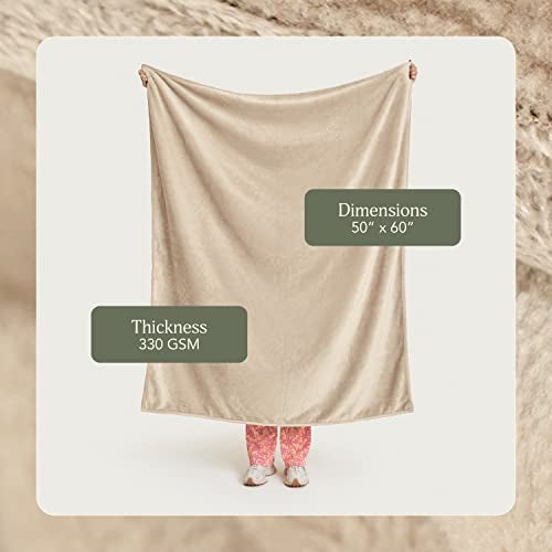 UnHide Lil Marsh Traveler - Travel Blanket - Faux Fur Blanket - Durable, Lightweight, Extra Soft Blanket - Machine Washable - Beige Bear (50” x 60”) - Image 2