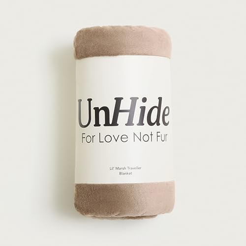 UnHide Lil Marsh Traveler - Travel Blanket - Faux Fur Blanket - Durable, Lightweight, Extra Soft Blanket - Machine Washable - Beige Bear (50” x 60”) - Image 4