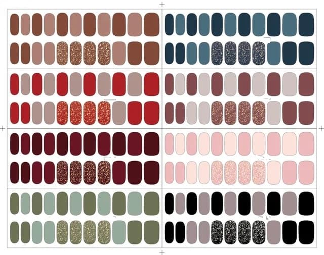 Cazuela Semi Cured Gel Nail Strips Skin Solid Color Gel Nail Strips Works with UV Light Salon Quality Gel Nail Stickers Full Nail Wraps Mix - Image 4