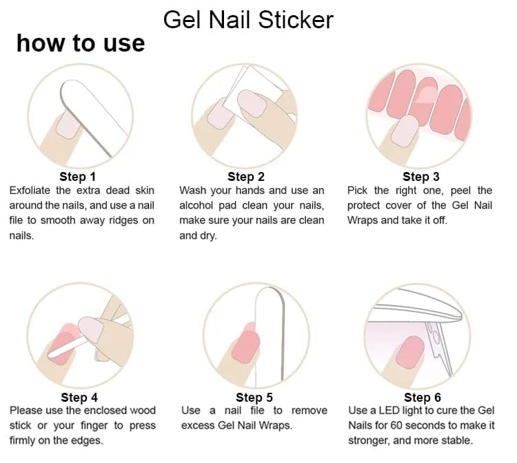 Cazuela Semi Cured Gel Nail Strips Skin Solid Color Gel Nail Strips Works with UV Light Salon Quality Gel Nail Stickers Full Nail Wraps Mix - Image 5