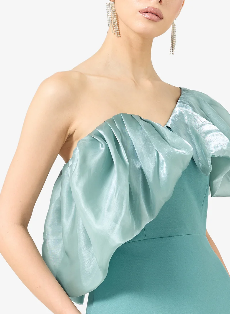 Namshi x  One Shoulder Ruffle Detail Evening Gown for Women | Best Price UAE